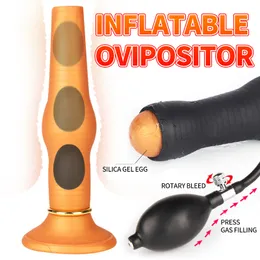 sexy Ovipositor Inflatable Anal Plug Masturbation Device Expansion Pull Bead Adult Products Toys