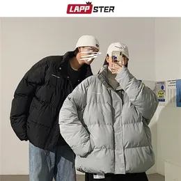 Lappster 남자 일본어 스트리트웨어 블랙 복어 재킷 남성 Harajuku 힙합 겨울 버블 재킷 코트 커플 한국 파카 20127