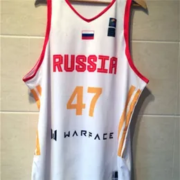 Nikivip Throwback Andrei Kirilenko #47 Rysslands baskettröjor Hip Hop AK 47 Jerseys Print Custom Eventuellt namn nummer 4xl 5xl 6xl Jersey