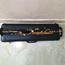 Brass black nickel gold 901 model B flat professional soprano saxophone deep carving flower black gold sax soprano instrument