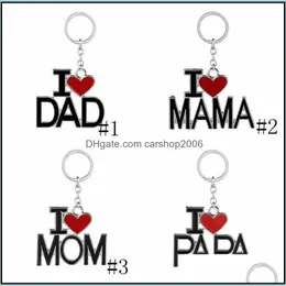 Imprezy Favor Event dostarczenia świątecznego ogrodu domowego Fedex English List Keychain I Love Papa Mama Mom Dad Metal Dhfy5