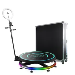 360 Photo Booth Stage Lighting Machine Automatic Spin Slow Fast Motion Rotating Free Logo Customization For Events Wedding Equipment Kiosk