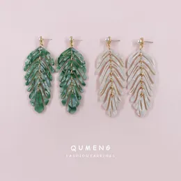 Dangle Chandelier 2022 최신 Boho Design Acetate Acid Acrylic Tree Leaf Long Chain Earrings weallydangle 판매 판매