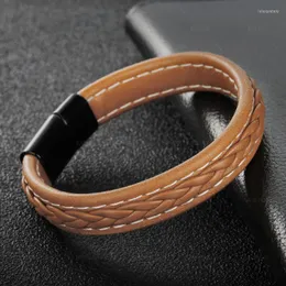Bangle Men's Bracelet Leather Handmade Original Small Couple Simple Woven Alloy GiftBangle Inte22