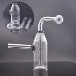 Bruciatore a nafta in vetro all'ingrosso Bong Dab Rigs Narghilè Portatile Piccolo Bubbler Beaker Bong Tubi per acqua Piattaforma petrolifera con vaso per olio Downstem Dhl Free