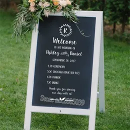 Schedule Decal DIY Personalized Wedding Program Sign Wall Stickers Vinyl Removable Art Decor Custom Name LC119 220621