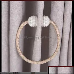 Other Home Decor Garden Perforated Pearl Magnetic Curtain Buckle Textile Tie Rope Fashion Strap Drop Delivery 2021 Lph21