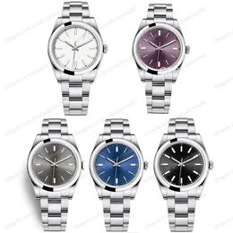 5 цветов Высококачественные азиатские часы 2813 Автоматические механические часы серые мужские часы M114300-0001 39 мм фиолетовый циферблат из нержавеющей стали.