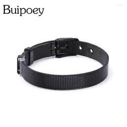 Charm Armbänder Buipoey 10mm Hohe Qualität Edelstahl Schwarz Mesh Gürtel Fit Original Strap Armreif Für Mann Schmuck ZubehörCharm Inte22