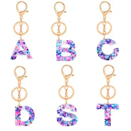 سلاسل المفاتيح Voikukka 26 English Alphabet Resins Letters Letters Pendant Jewelry Keychain Bag Bag Carning for Women Girlfriend