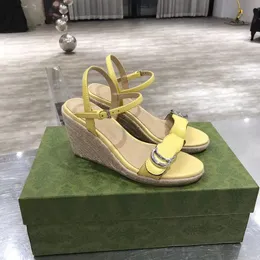 Luksusowe wzory Kobieta Sandały Pyraclou Espadrille kliny buty wysokie obcasy seksowne damskie obcasy kostki Sandalias EU35-43