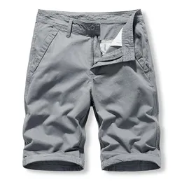 Pantalones cortos para hombres Verano Color sólido Carga para hombre Hombres militares Ropa Streetwear Táctico Pantalones cortos Casual Gris para hombre