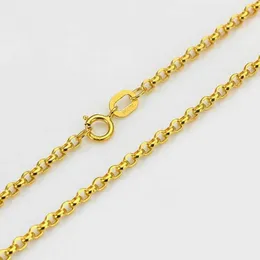 Ketten Echte, reine, massive 18-Karat-Gelbgold-Halskette, 2-mm-Kabel-Rolo-Gliederkette, gestempelt Au750, 40 cm–75 cm