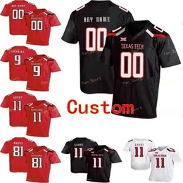 Thr NCAA College Jerseys Texas Tech 10 Alen Bowman 11 Derrick Willies 11 Jakeem Grant 12 Colt Garrett 84 Erik Ezukanma Futebol Personalizado Costurado