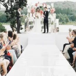 Luksusowe białe motywy dekoracja ślubna centralne elementy lustrzane dywan obijowy na imprezę sceniczną DIY 1 do 2,4 metra szerokość 10 m