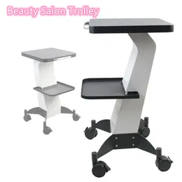 Beauty Salon Accessories Trolley Cart, Iron+ABS Alloy Salon Spa Rolling Trolleys Stand Mobile Carts with Wheel Beauty Instrument Storage Tray