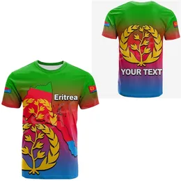Tessffel Africa Country Eritreia leão colorido retrô 3dprint homens mulheres verão casual engraçado mangas curtas t camisetas streetwear a4 220623gx