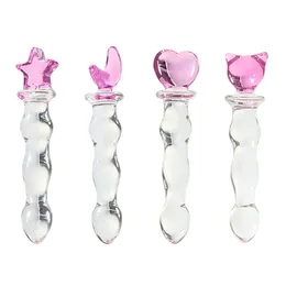 Nette Glatte Kristall Glas Plug Vaginal Perlen Massage Masturbation Erwachsene sexy Spielzeug Für Männer Frauen Drop Shipping