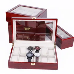 2 3 5 6 10 12 شبكات Wooden Watch Box Jewelry Display Holder Organizer for Es Men Valentine S Day Gift 220624