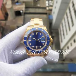 VR Factory Watch Blue Ceramic Bezel Men 18K Real Envolvido Ouro 904l Aço Cal.2836 Movimento Automático 40MM 116618 Super Luminous Dive Swim
