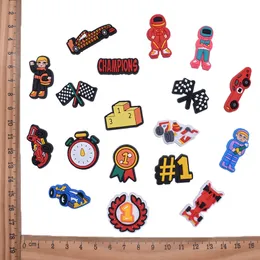 Accessori per bambini come gioielli Nuova serie Speed Race Scarpe in gomma morbida in PVC decorate con crocs Shoes Button Personality Hand Band