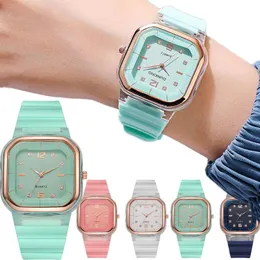 Armbandsur godisfärg silikon tittar på kvinnors sport fyrkant titta sommar multifunktionell digital armbandsur män mode relojwristwa