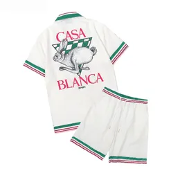 Nuova CAMICIA Casablanc sogni lucidi isola scenario colore temperamento Camicie eleganti in seta da uomo a maniche corte in raso