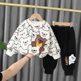 Herbst Kinder Baby Mädchen Kleidung Set Säugling Anzug Baby Mädchen Kleidung Sweatshirts Tops Hosen Schöne Bär 2 stücke Kleidung