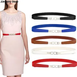 Belts 1Pc Fashion Women PU Black White Waist Band Thin Elastic Belt Dress Apparel Accessories Cinturon MujerBelts