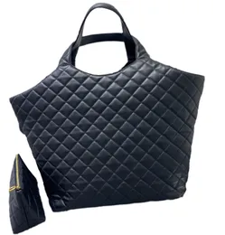 Hochwertige Damen-Lcare-Einkaufstaschen, Maxi-Geldbörsen aus weichem, gestepptem Lammfell, 2-teilige Handtasche mit Reißverschluss, Damen-Handtasche aus echtem Leder, faltbar, mit SN