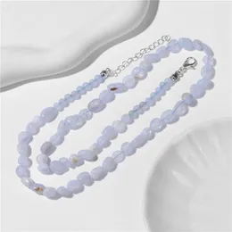 Pendant Necklaces Female Natural Stone Beaded Necklace Handmade Purple Agat Simple Yoga Lucky Reiki For Men Women Jewelry GiftPendant