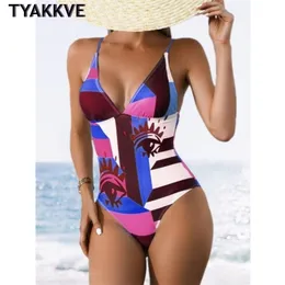 Seksi Mayo Patchwork Baskı Mayo Kadın Mayo Sırtsız Mayo Takım Spor Monokini Bikini Plajı 220518