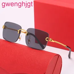 Latest Fashion Men Sunglasses Sunshade glasses Leopard Head Composite Metal Rimless Optical Frame Classic Rectangle Square Gold Lu4930741