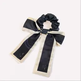 4 색 디자이너 더블 편지 인쇄 꽃 Bowknot 대장 헤어 타이 로프 여성 Scrunchies Hairbands 탄성 고무 밴드 포니 테일 홀더 Headwrap