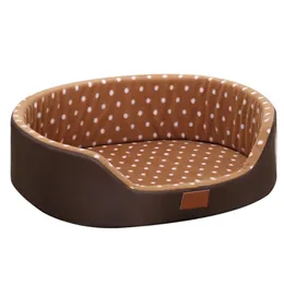 dog bed House sofa Kennel Soft Fleece Pet Dog Cat Warm Dot Pattern Top Quality dog beds mats cama para cachorro Bed For Cats 210924