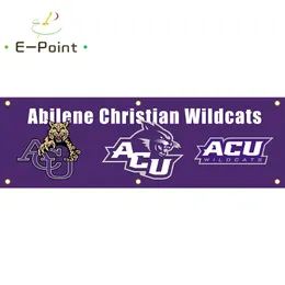 130GSM 150D Malzeme NCAA Abilene Christian Wildcats Bayrak Çift Taraflı Baskı 1.5*5ft (45cm*150cm) Çözgü Örme Banner Dekorasyon Uçan Ev Bahçe Flagg