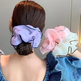 Oversized Scrunchies Organza Elastic Hair Band Women Girl Ponytail Holder Fashion Hair Ropes Headband Hair Accessories