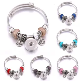 Pulseras de encanto Botón Snap Button Snapret Tree of Life Beads Beads Jewelry Making Botones de 18 mm JewelryCharm