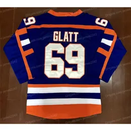 ABD'den Nikivip Gemi Goon Doug Hokey Jersey Glatt #69 Halifax Highlanders Film Erkekleri Tüm Dikiş S-3XL Yüksek Kalite