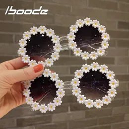 iboode Kids Sunglasses Oval Flower Fashion Children Girls Baby Shades Glasses UV400 Outdoor Sun Protection Eyewear 220705