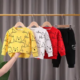 Bebek Erkek Kız Giysileri Setleri Sonbahar Gündelik Çocuk Giyim Takımları Karikatür Sweatshirts Pantolon 2 PCS bebek spor kıyafetleri takım elbise