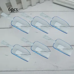 6PCSミニプラスチックアイススクープキャンディーデザート用の透明なシャベル