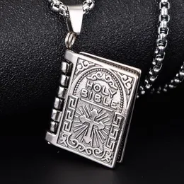 Pendant Necklaces Stainless Steel Bible Book Chain Gift Necklace Chains Amulets Jewelry Designer Charm Alloy Fashion Men PendantsPendant