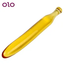 Olo banan enorm stor dildo falsk penis g-spot anal plug söt kristall masturbator glas grönsak sexiga leksaker för kvinnor man