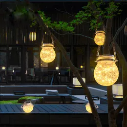 Strings Solar LED crack luz jardim de vidro paisagem pendurada árvore ao ar livre decoração à prova de chuva String Lightsled