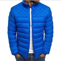 Hommes vers le bas Parkas 2022 automne hiver jeunesse hommes court col montant Parka veste mince coton rembourré vêtements d'extérieur manteaux