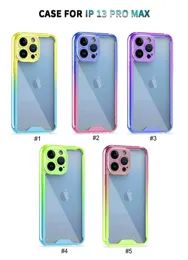 Farbverlauf in zwei Farben, klares Acryl, TPU-PC, stoßfeste Handyhüllen für iPhone 14 13 12 Mini 11 Pro Max XR XS 6 7 8 Plus Samsung Note20 S20 S21 S22 Ultra A53 A22 A32 A33 A52 S21FE