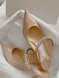 22s العلامات التجارية الفاخرة الصنادل النسائية مضخات Bing Slipper High Heels Crystal Straps Stiletto Heels Sexy Pointed Tee Party Wedding EU35-43 عالية الجودة