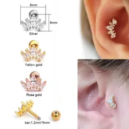 Stud 1pc 16G 316L Steel Zircon Stone Ear Cartilage Tragus Piercing Earrings Body JewelryStud Moni22