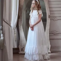 Bohemian 2022 Flower Girl Sukienki na ślub boho koronkowy aplikacja malucha